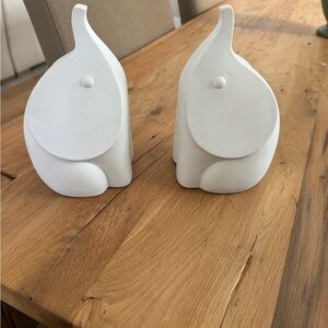 Jonathan Adler White Elephant Sculptures/ Bookends